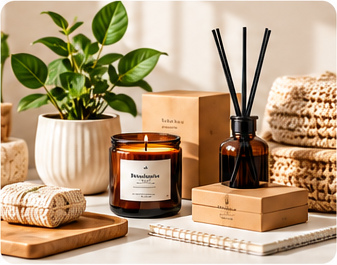 Natural skincare products displayed for sale