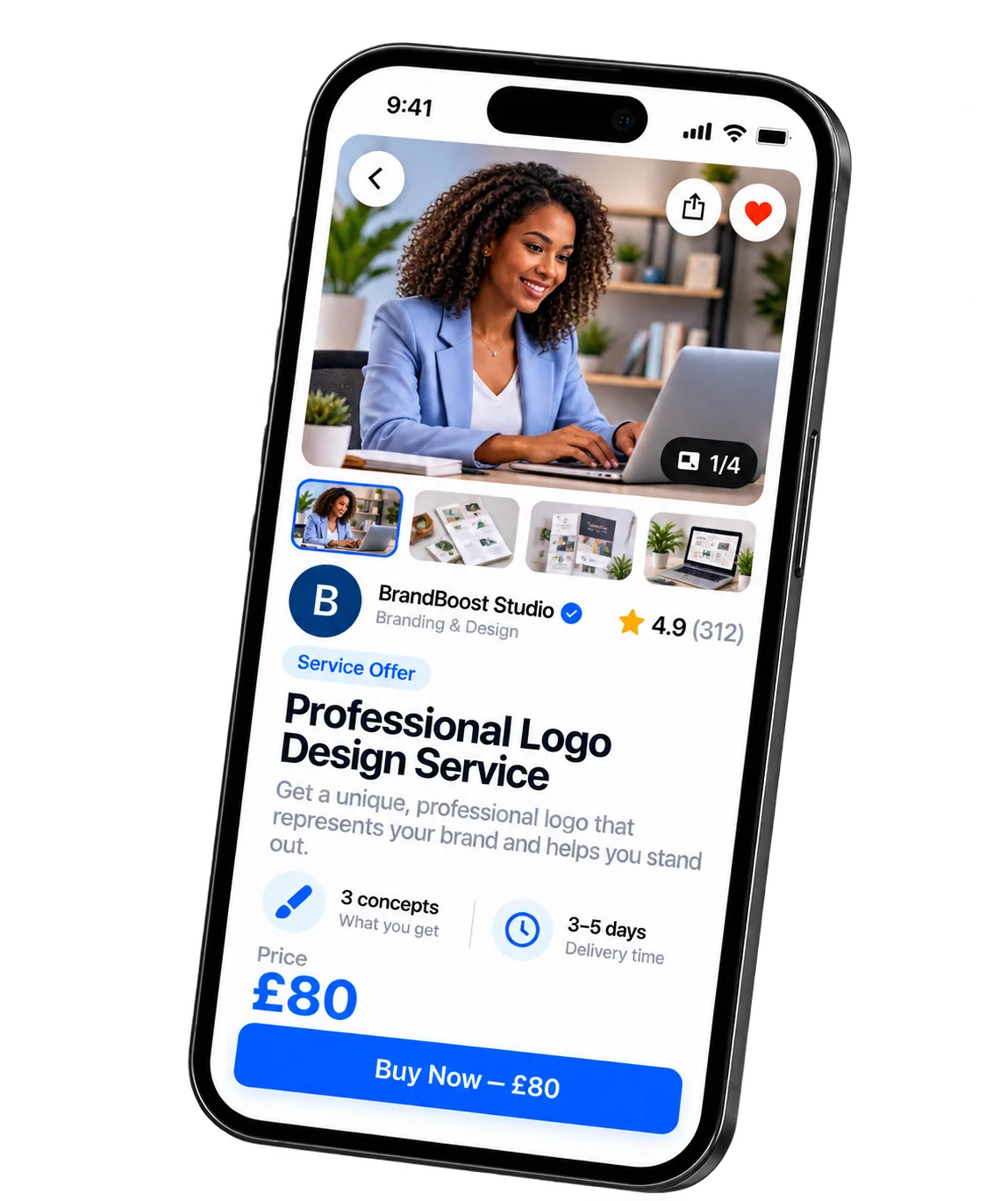 Example of a professional service OfferLink on a phone